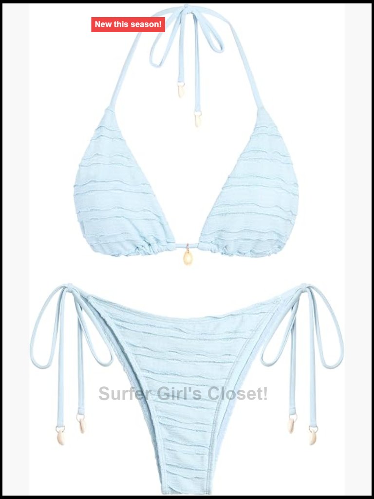 Women's Triangle Bikini Jacquard Fabric Halter String Bikini Set Two Piece